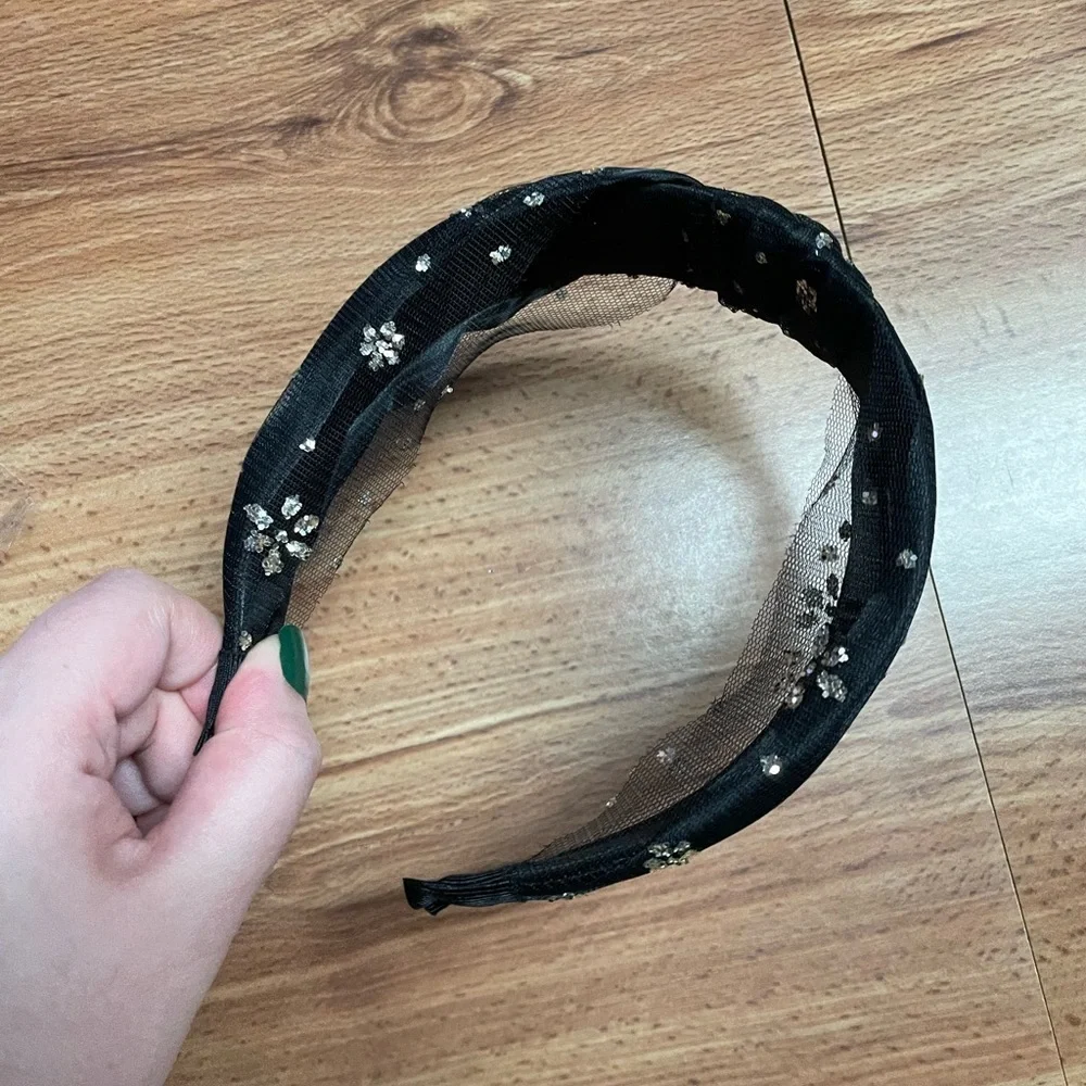 Black Tulle Knot headband